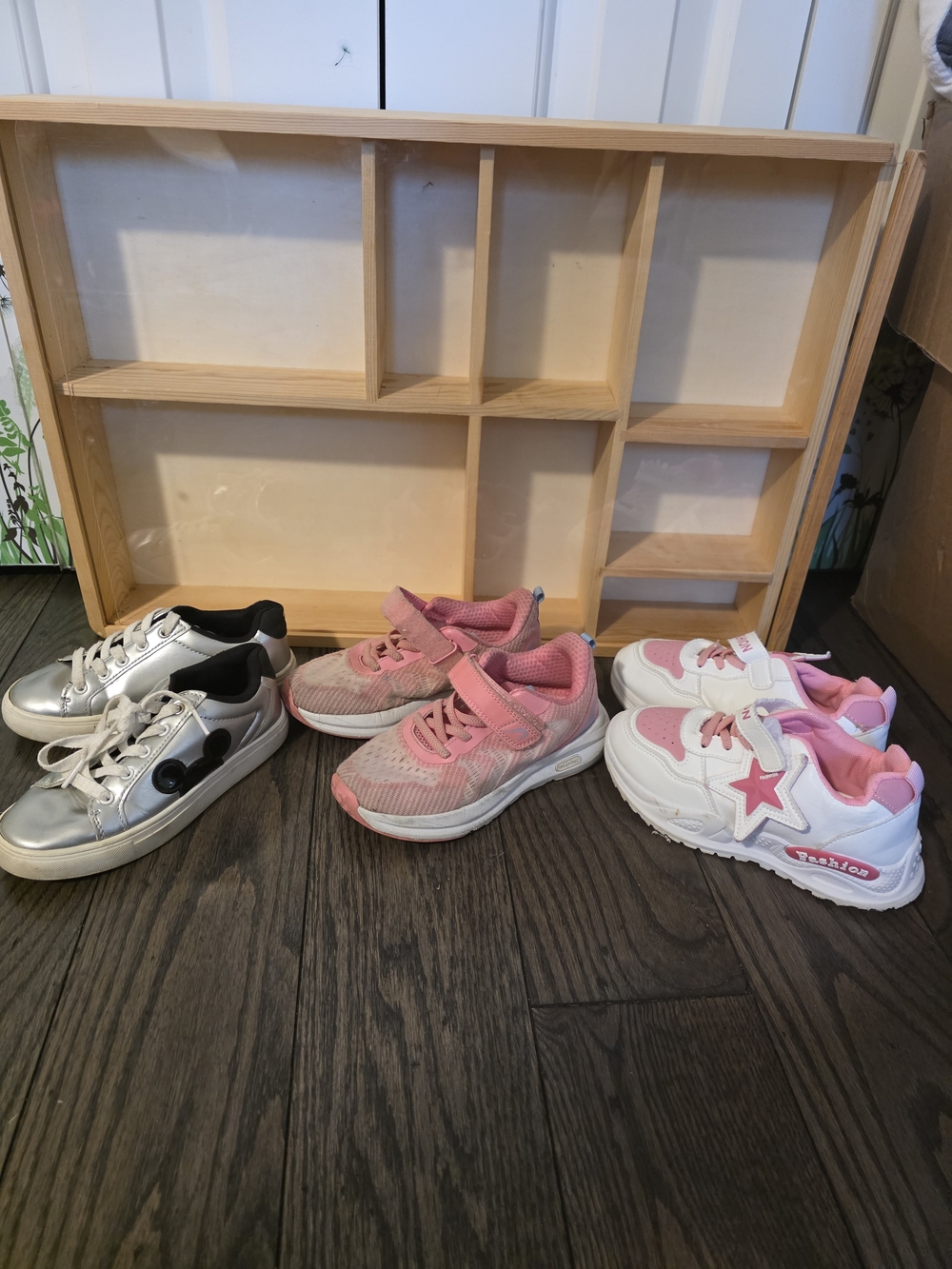 Pink Girls' Lightweight Athletic Sneakers - Velcro Closure